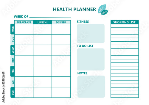 Diet meal plan weekly schedule