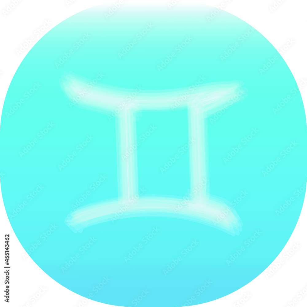 Zodiac sign Gemini on a light blue background . Zodiac background with a gradient. White Zodiac sign. Vector illustration Zodiac sign Gemini on a light blue background . Zodiac background with a gradient. White Zodiac sign. Vector illustration