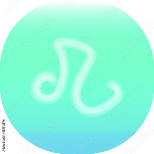 Zodiac sign Leo on a light blue background . Zodiac background with a gradient. White Zodiac sign. Vector illustration