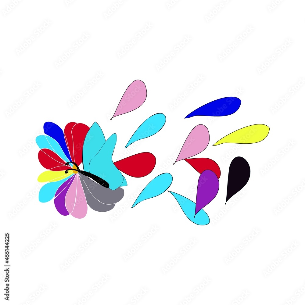 Abstract butterfly and FLOWER PETALS