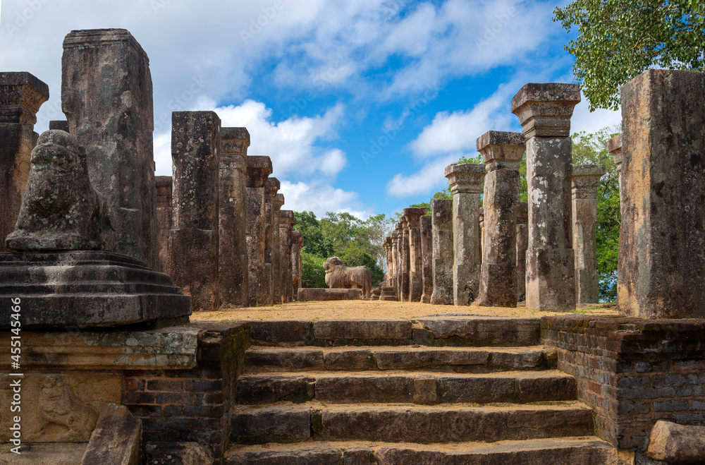 Fototapeta premium Ruins of the Royal Council Building. Polonnaruwa, Sri Lanka