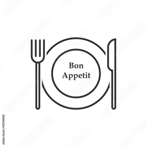 Bon Appetit delicious dish element isolated on white background.