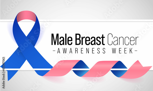 Male Breast Cancer awareness week is observed every year on third week of October. Vector illustration