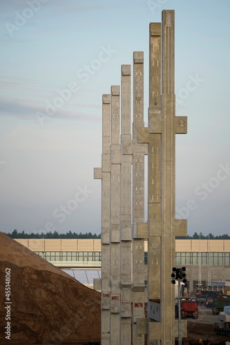 Obraz na płótnie Baustelle Bentonpfosten w salonie