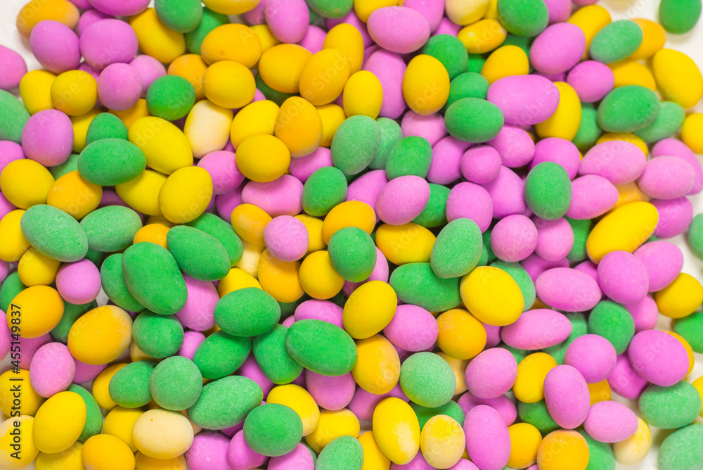 Group of colorful peanuts in glaze. Group of colorful peanuts in glaze.
