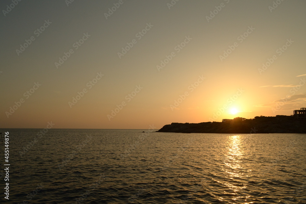 Greek Island at Sunset 