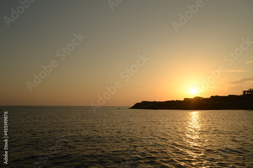 Greek Island at Sunset 