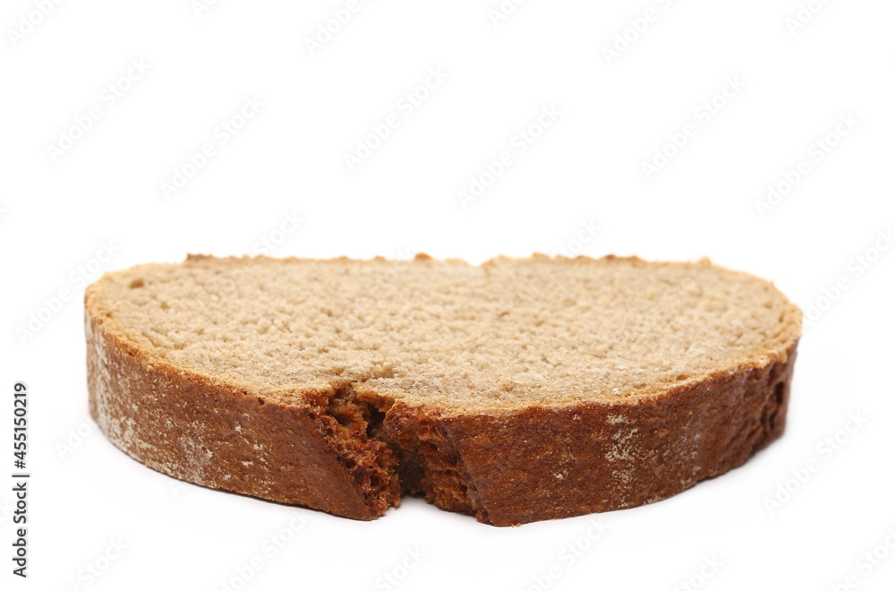 Integral rye bread slice isolated on white background Integral rye bread slice isolated on white background