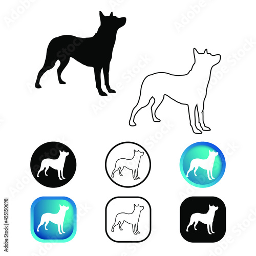 Abstract Dog Animal Icon Set