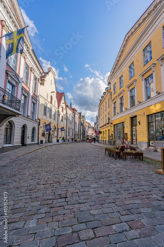 Streets of the medieval Tallinn  Estonia. Summer.