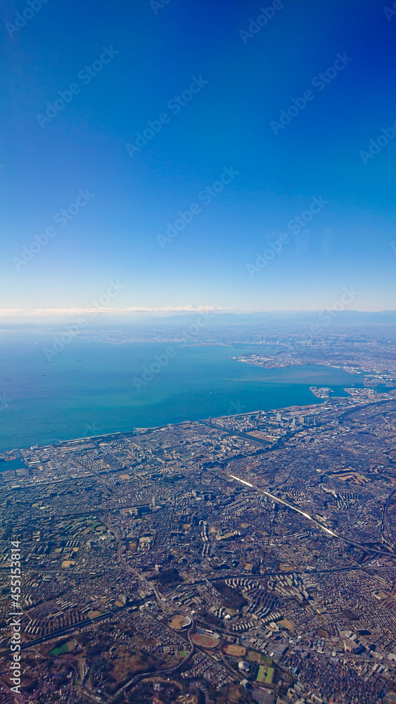 Tokyo view from airplane Tokyo view from airplane