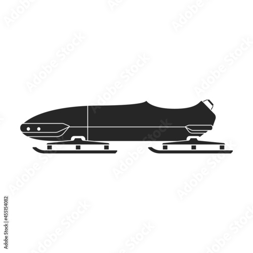 Bobsled vector icon.Black vector icon isolated on white background bobsled.