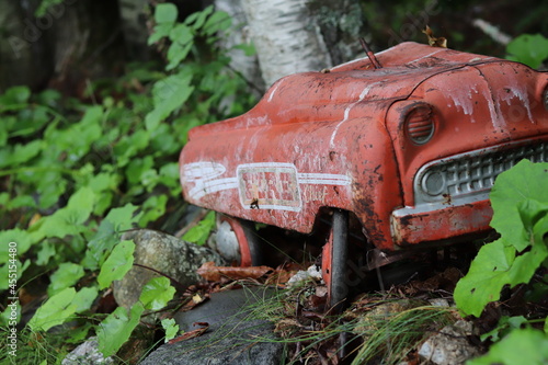 old rusty toy fire truck