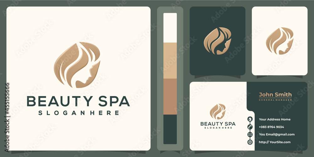 Beauty women spa luxury logo and business card Beauty women spa luxury logo and business card