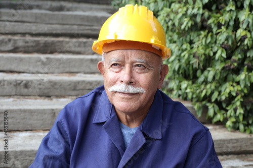 Senior construction worker with a mustache
