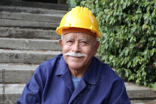 Senior construction worker with a mustache