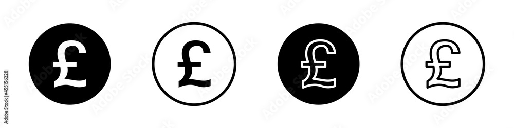 GBP coins. British pounds icons set isolated on white background. Vector illustration GBP coins. British pounds icons set isolated on white background. Vector illustration