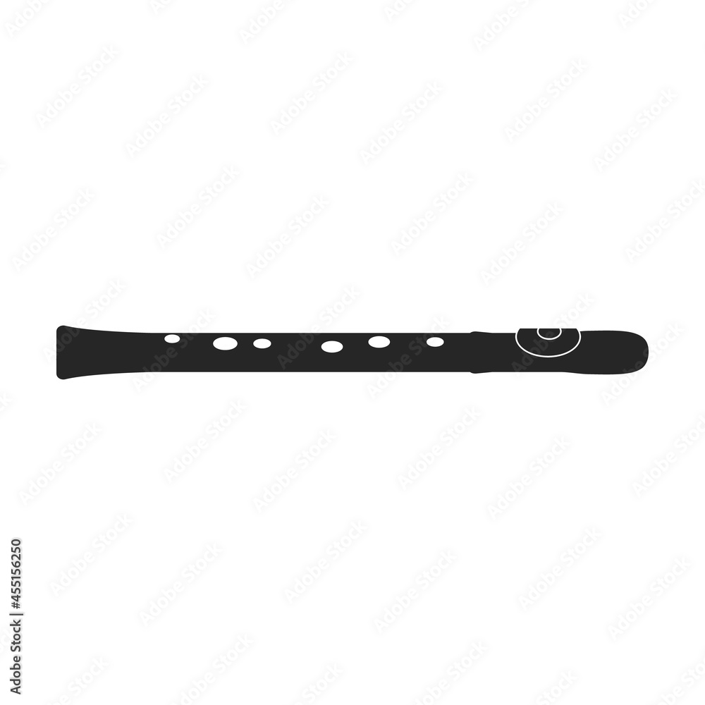 Flute vector icon.Black vector icon isolated on white background flute.