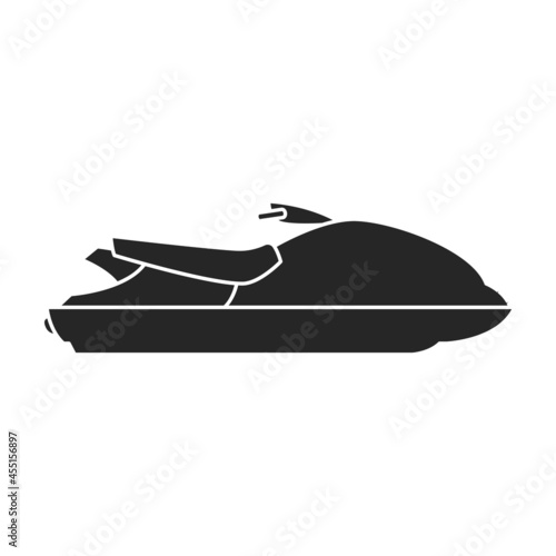 Jet ski vector icon.Black vector icon isolated on white background jet ski.