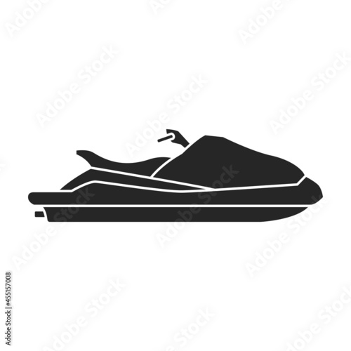 Jet ski vector icon.Black vector icon isolated on white background jet ski.