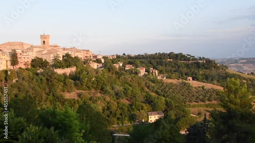 Old medieval town of Recanati in Italy, city of famous poet Giacomo Leopardi photo