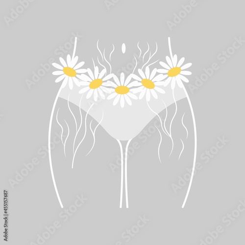 Woman with stretch marks on the skin on her abdomen linear icon. Skin Treatment Concept. Contour symbol. Vector isolated outline, silhouette