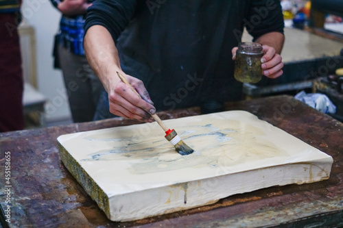 the artist's hands