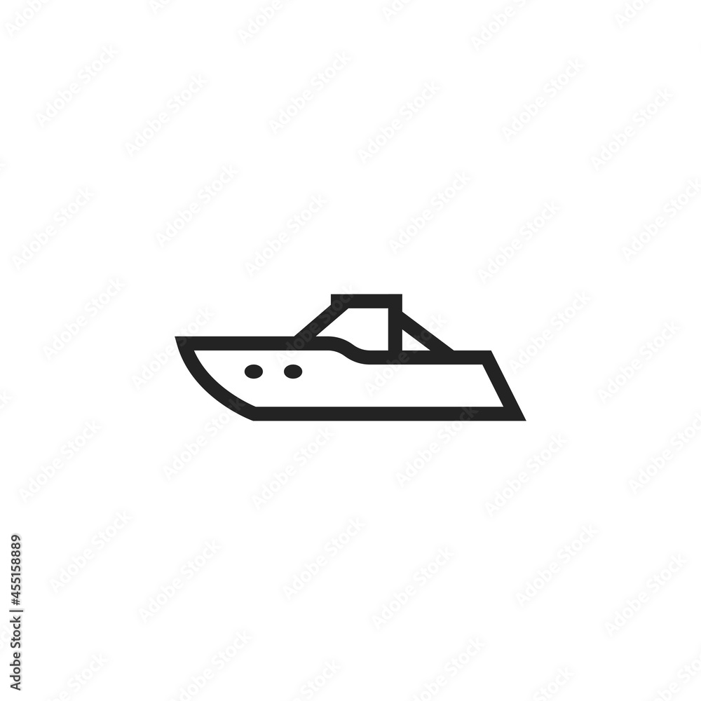 powerboat line icon. sea transport symbol. isolated vector image
