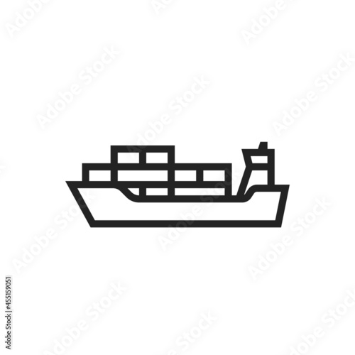 cargo ship line icon. sea transportation symbol. isolated vector image