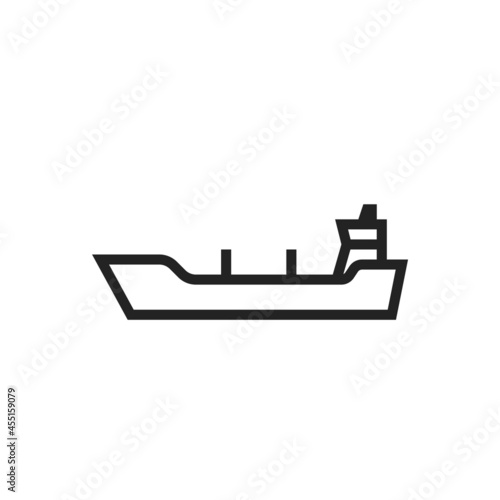 Oil tanker ship line icon. sea transportation symbol. isolated vector image