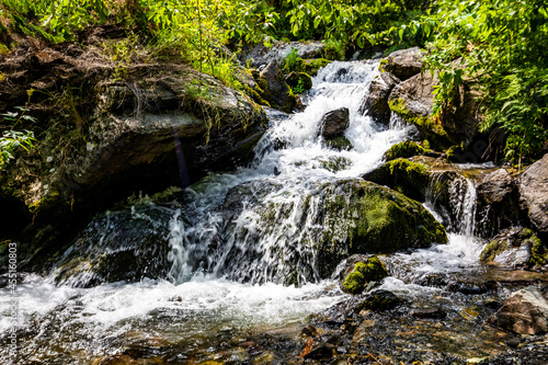 Beautiful georgian river cascades and waterfalls at terek gveleti area