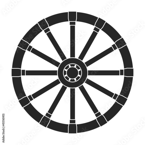 Wild west wheel vector icon.Black vector icon isolated on white background wild west wheel.