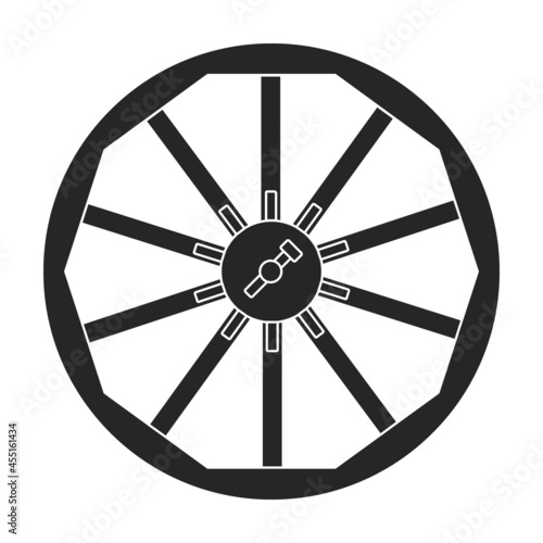 Wild west wheel vector icon.Black vector icon isolated on white background wild west wheel.