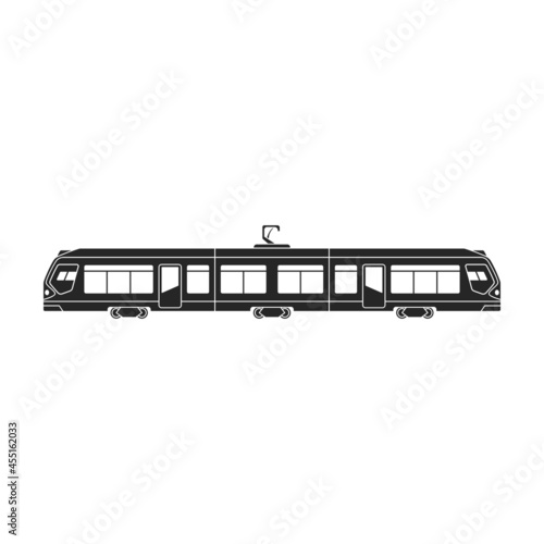 Tram vector icon.Black vector icon isolated on white background tram.