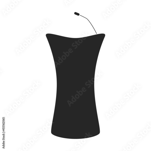 Tribunal podium black vector icon.Black vector illustration podium conference. Isolated illustration of tribunal podium icon on white background.
