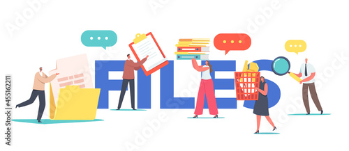 Files Organization, Document Management Concept. Data Archive Storage System, Information Database Catalog Poster