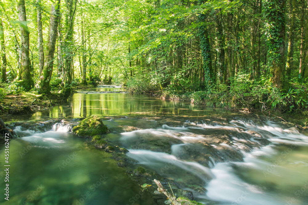 Fototapeta premium cours d'eau du Dard dans le Jura près des Planches-sur-Arbois