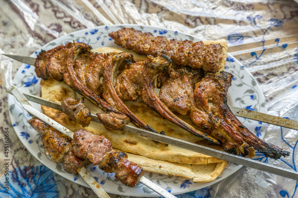 Lamb chops grilled in the Restaurant, Herat, Afghanistan Lamb chops grilled in the Restaurant, Herat, Afghanistan