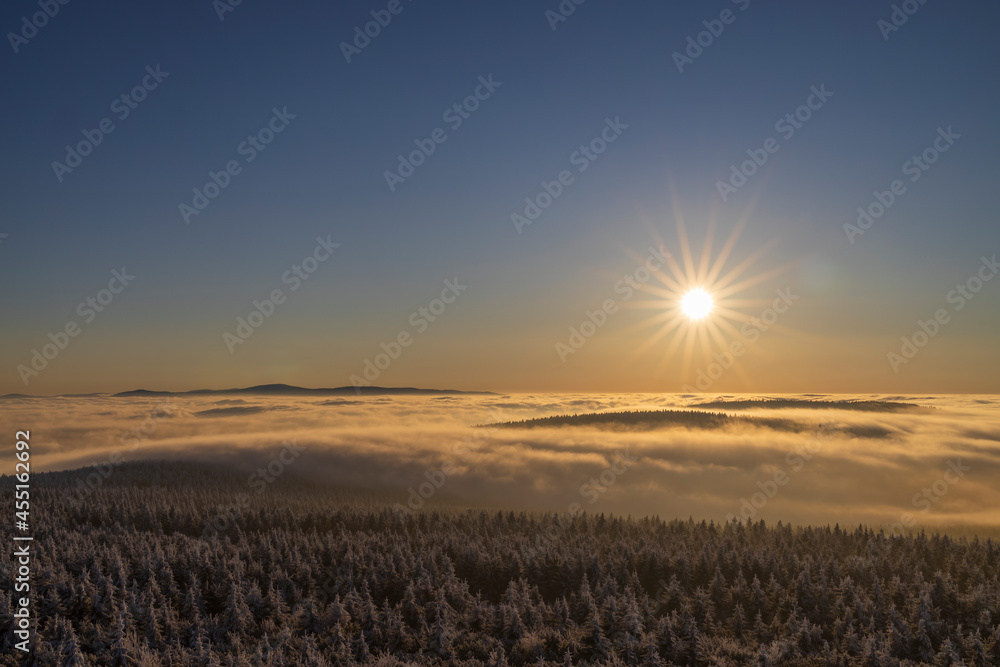 Winter landscape near Velka Destna, Orlicke mountains, Eastern Bohemia, Czech Republic