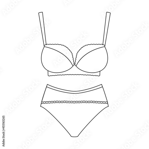 Underwear vector icon.Outline vector icon isolated on white background underwear.