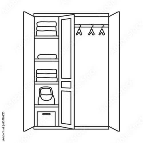 Cupboard vector icon.Outline vector icon isolated on white background cupboard.