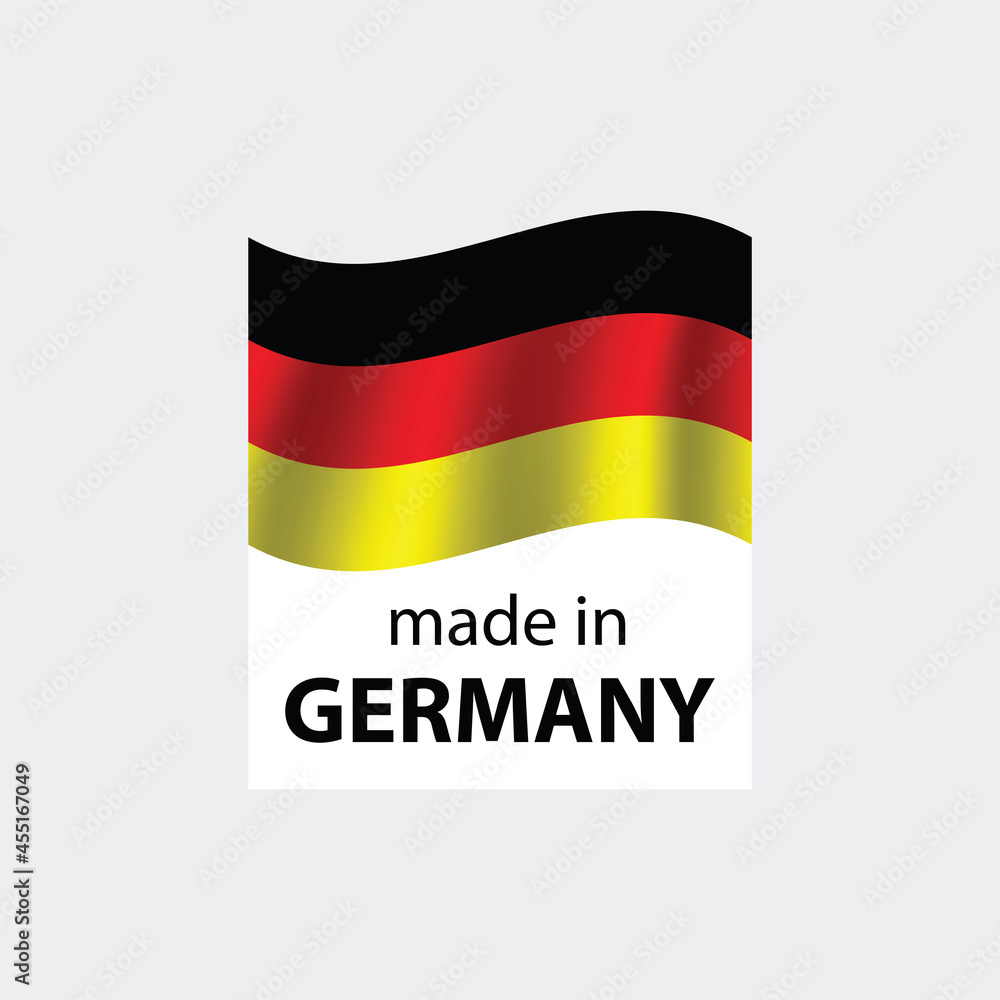 Obraz premium made in Germany vector stamp. bagge with Germany flag