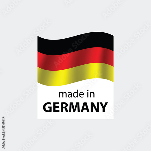 made in Germany vector stamp. bagge with Germany  flag
