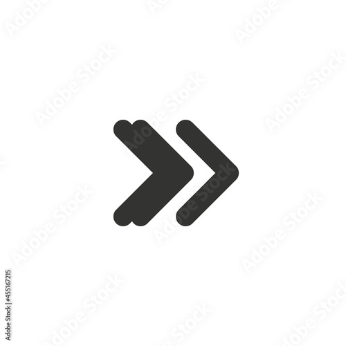 Vector modern double arrow icon, Stock Vector illustration isolated on white background.