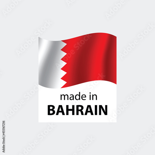 made in Bahrain vector stamp. badge with Bahrain flag	
