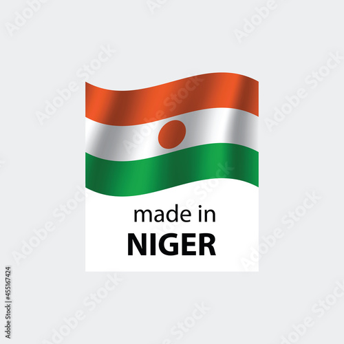made in Niger vector stamp. badge with Niger flag	