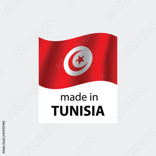 made in Tunisia vector stamp. badge with Tunisia flag	