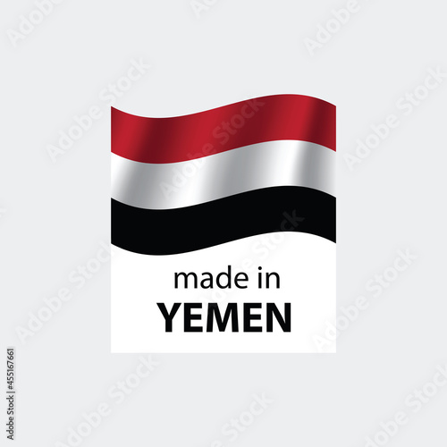 made in Yemen vector stamp. badge with Yemen flag	