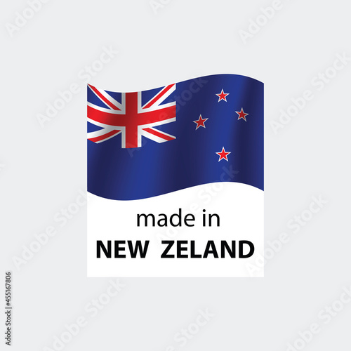 made in New Zealand vector stamp. badge with New Zealand flag	