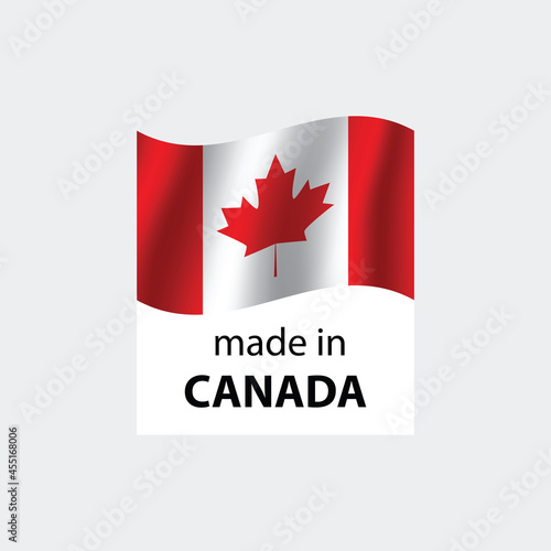 made in Canada vector stamp. badge with Canada flag	